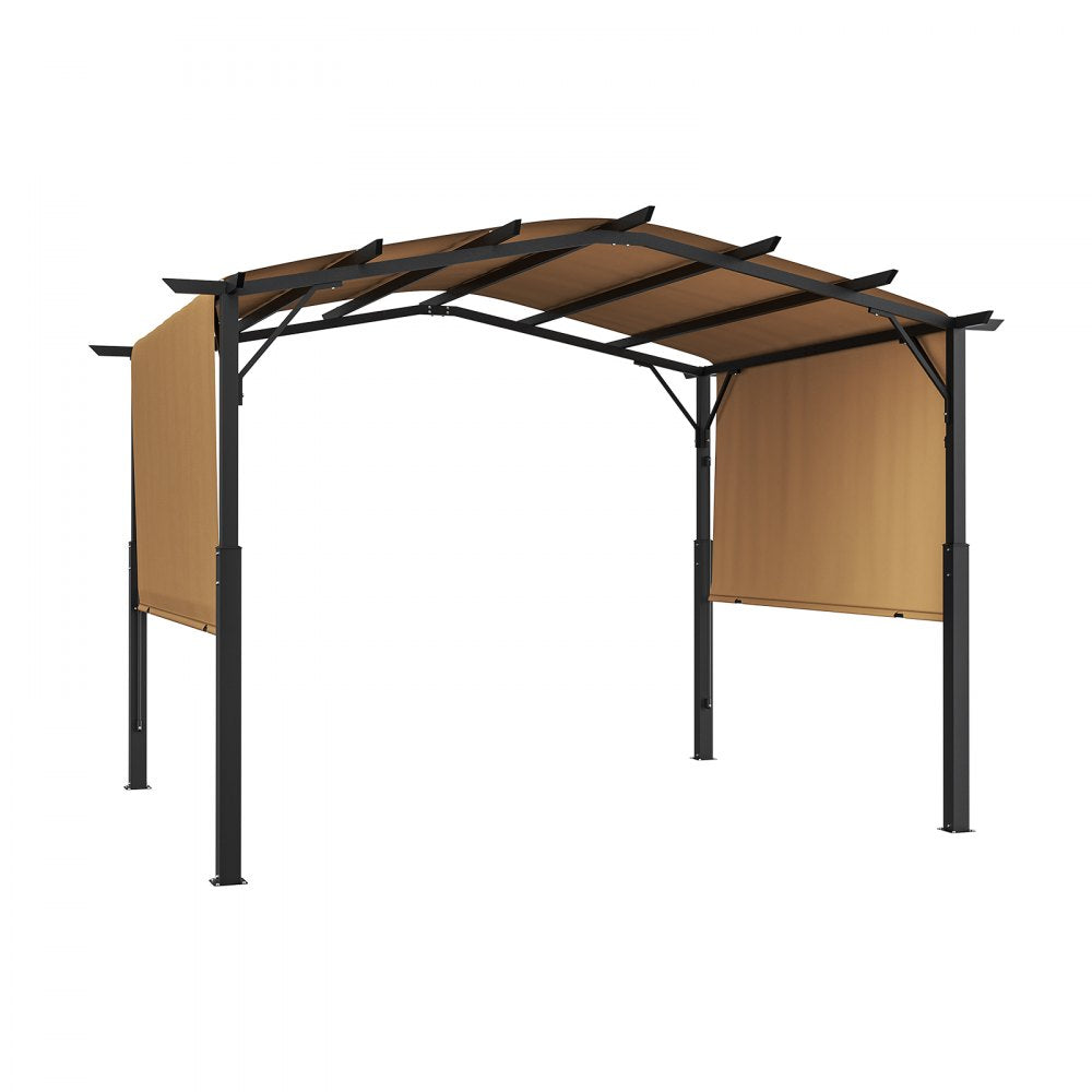L10ft*W10ft - 10x10 ft Steel Frame Outdoor Pergola with Waterproof Canopy