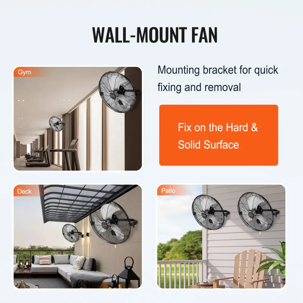 BT-WL18B-N - 18-Inch High-Velocity Wall Fan with 3 Speed Settings