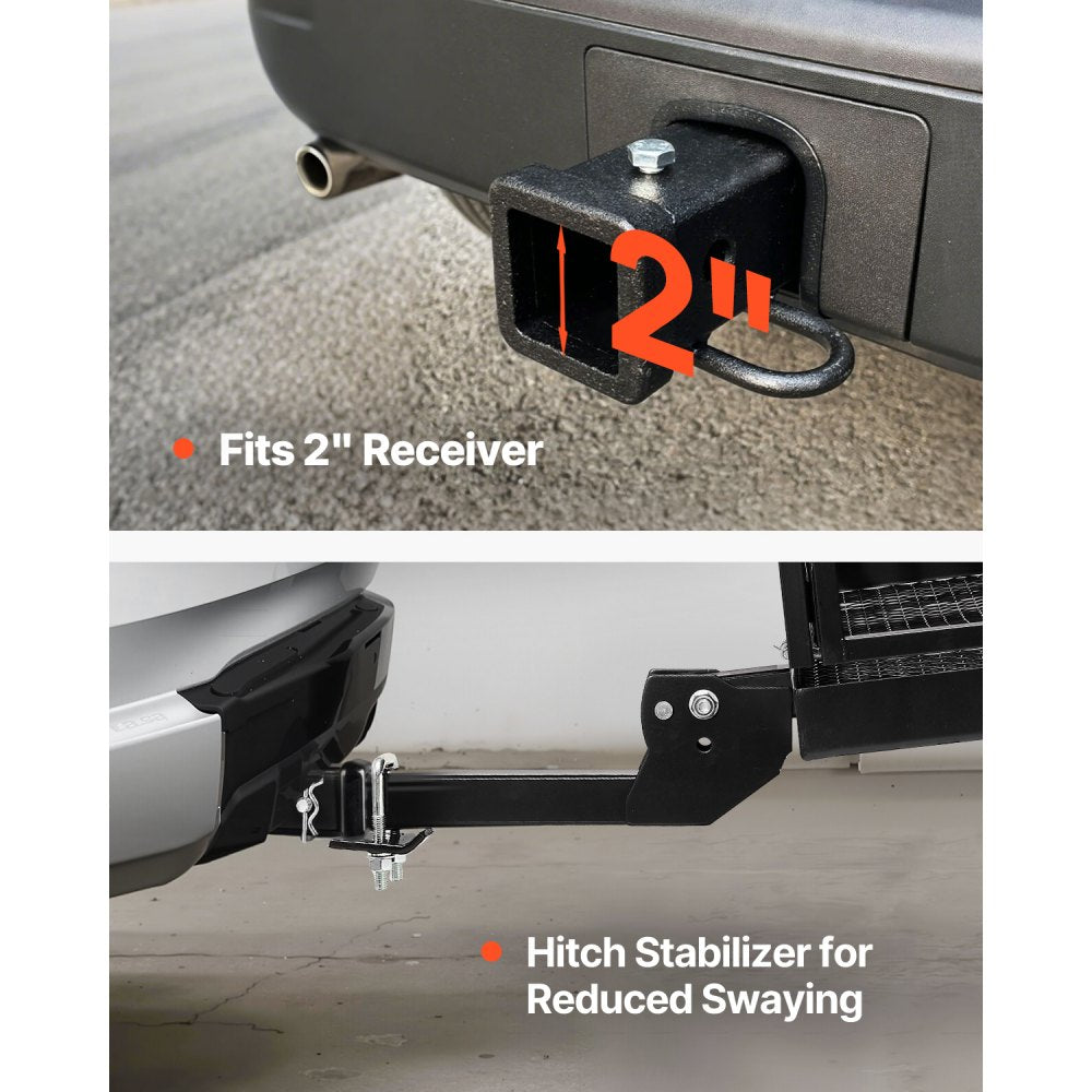 JAWJCP10079 - Durable 2" Hitch Cargo Carrier, 500lbs Capacity, Easy Install
