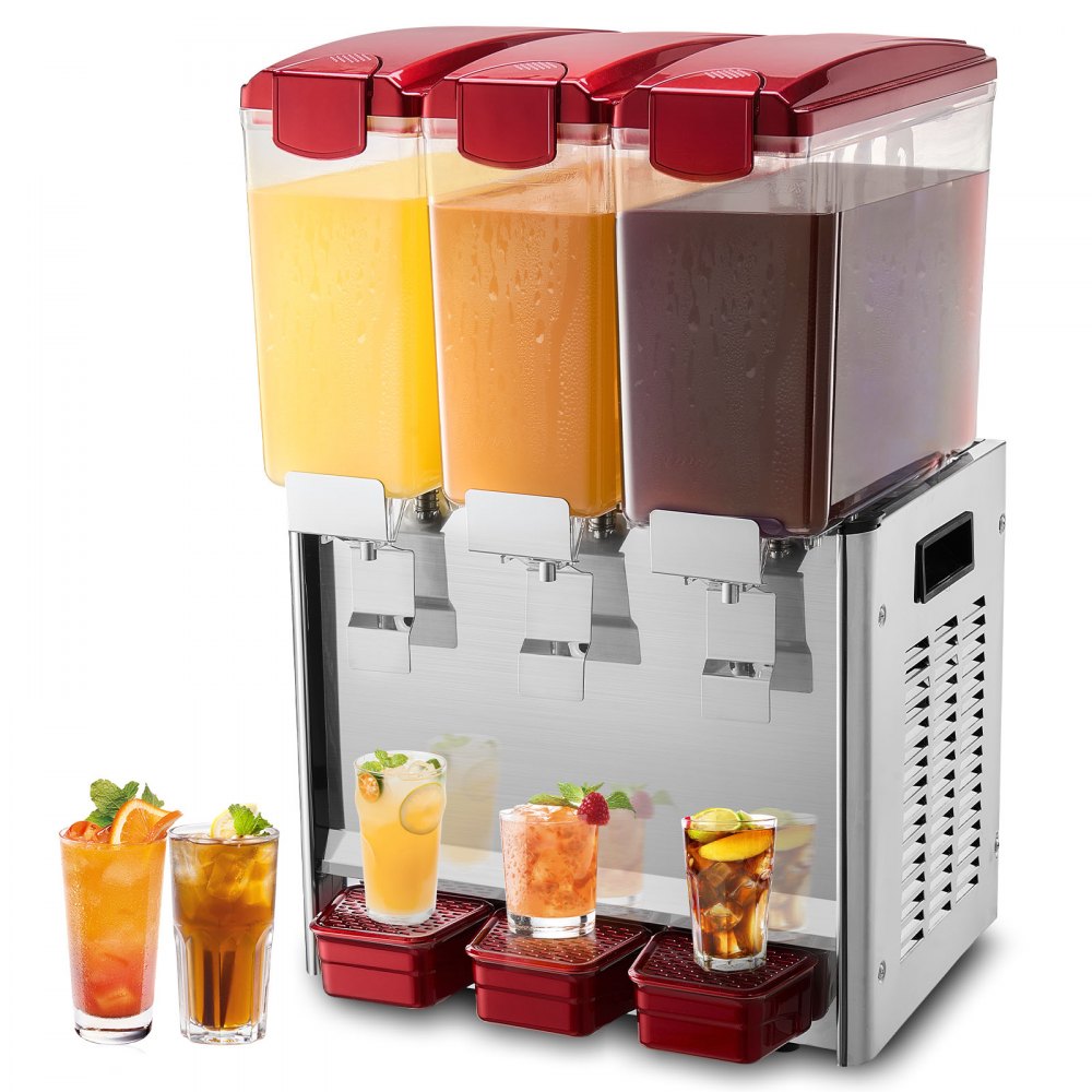 LYJ10LX3 - 10L Triple Tank Beverage Dispenser with Cooling and Stirring Features