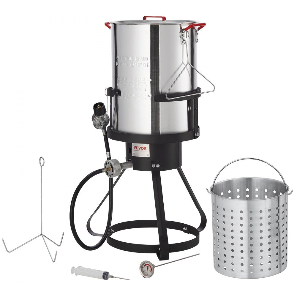 1630B - 30-Qt VEVOR Deep Fryer & Steamer with Accessories