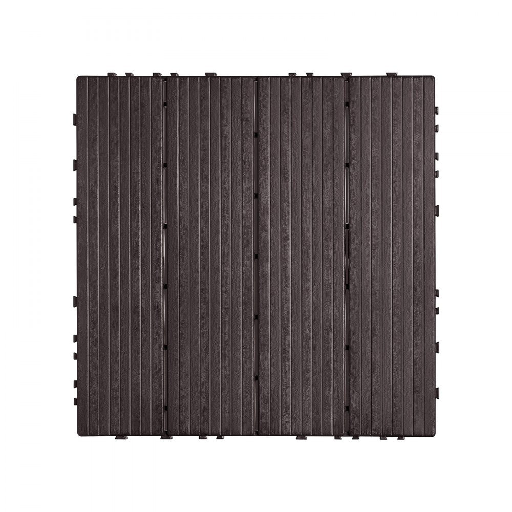 ALSL300-300-54(sz) - 11.6" Waterproof Interlocking Deck Tiles in Dark Brown
