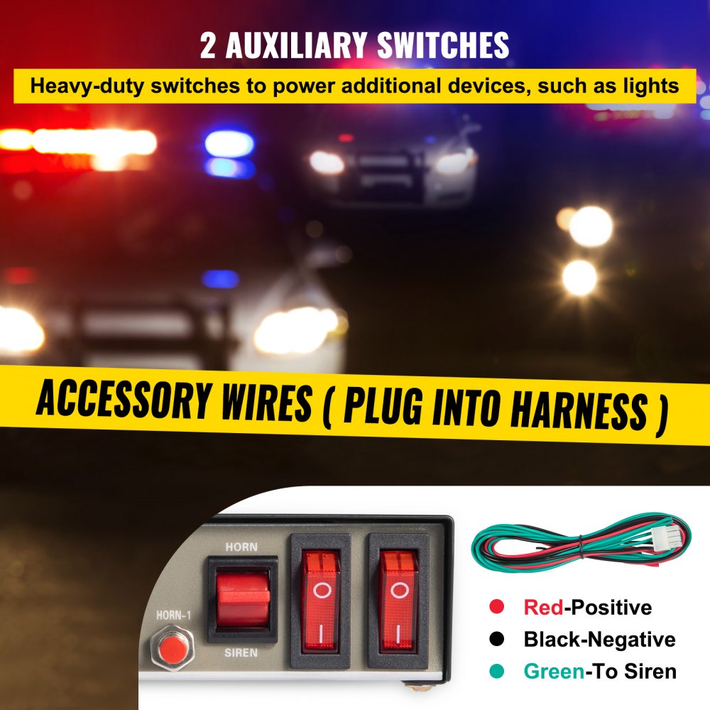 010857222462 - 200W Emergency Alert Kit with Handheld MIC & Mounting Bracket