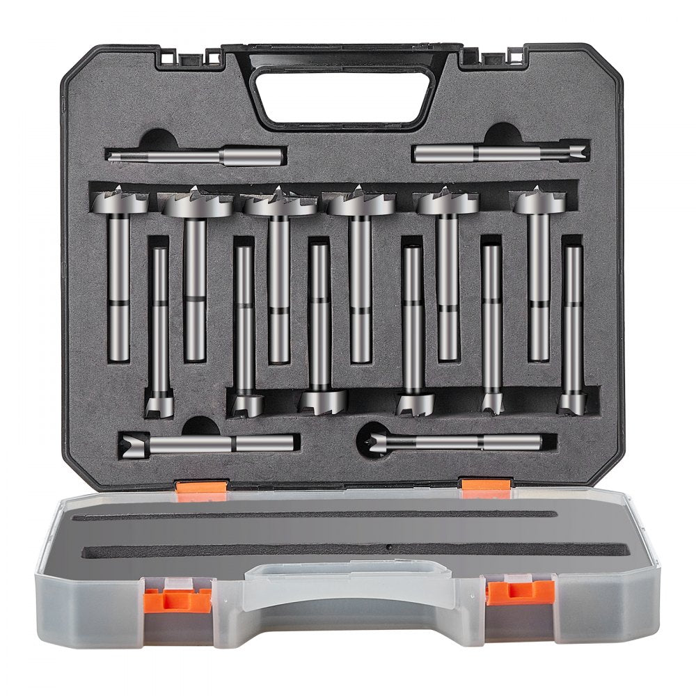 M16 - 16 Pcs Carbon Steel Forstner Bit Set, 1/4" to 1-5/8"