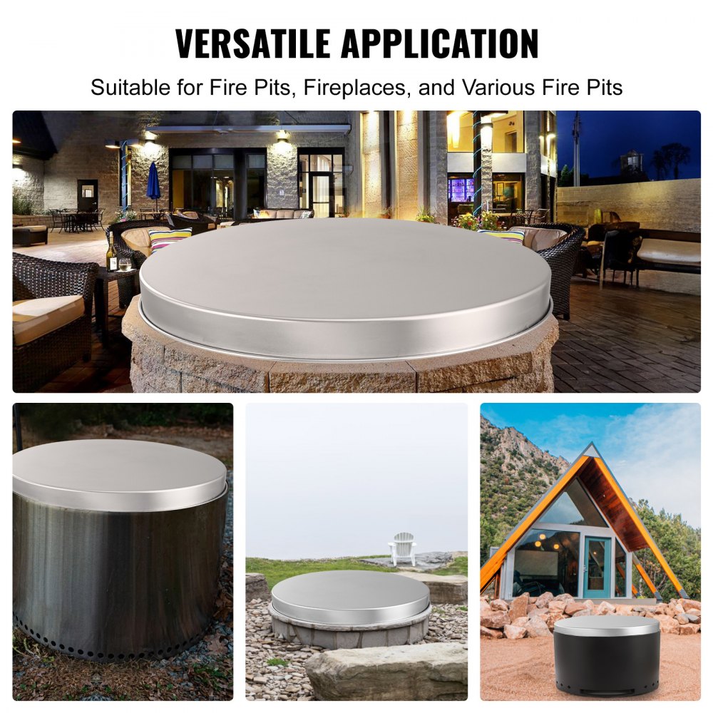 YCSR-20001-20 - 20" Stainless Steel Fire Pit Cover with Easy-Open Design