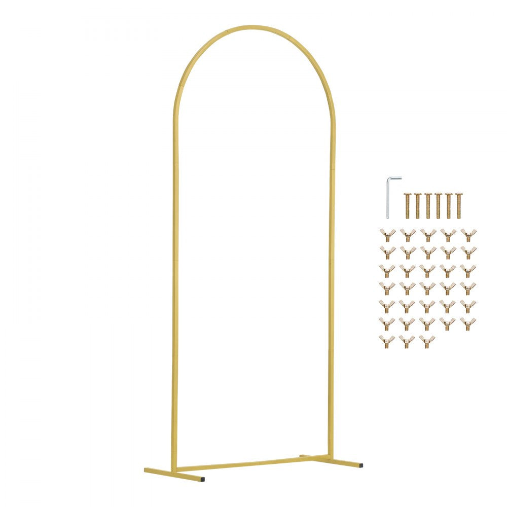 TFHQGM654FT - 3-Piece Gold Wedding Arch Stand Set, 6ft x 2.6ft Special Occasion Decor