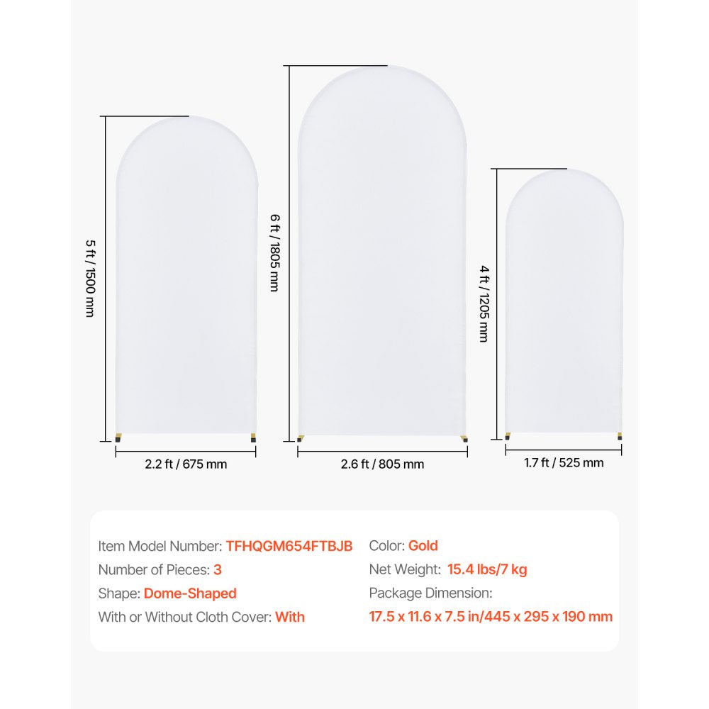 TFHQGM654FTBJB - 3-Piece Gold Wedding Arch Set, 6 x 2.6 ft & More