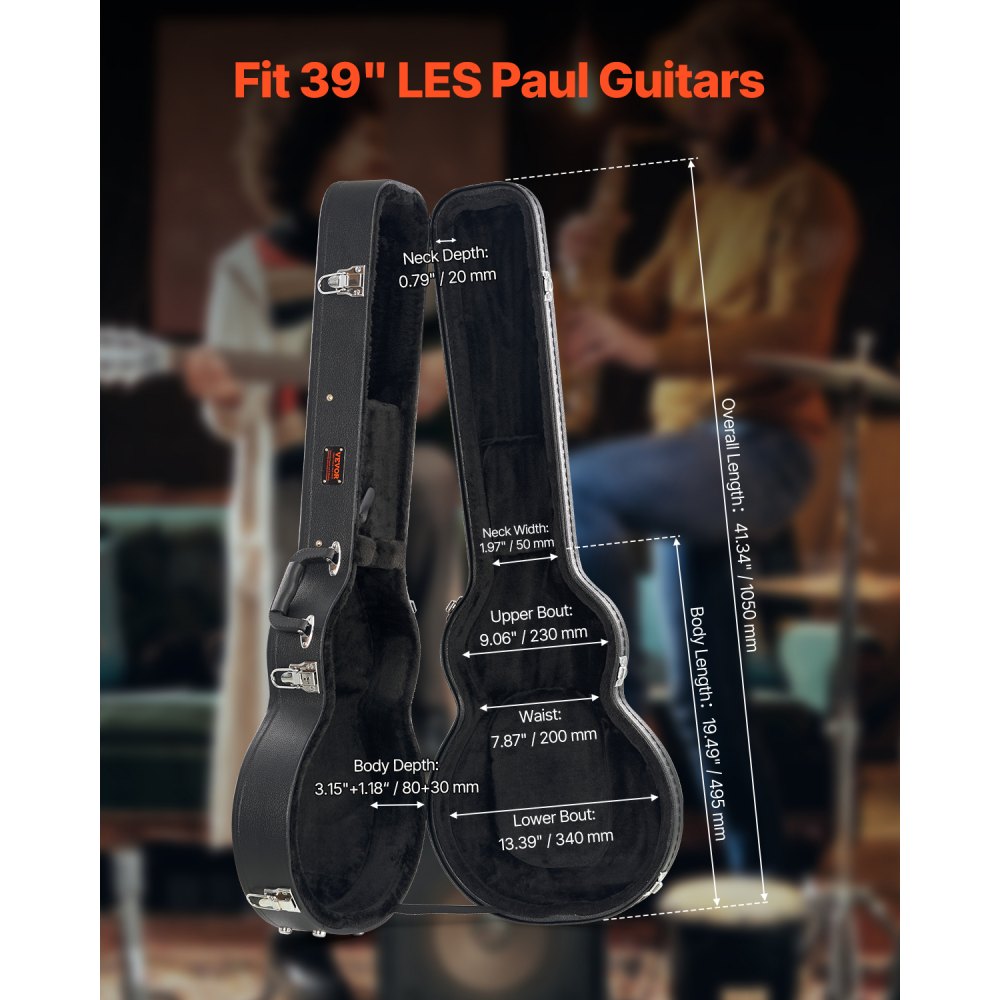 HL-39A - 41.34" LES Paul Hard Case with Cushioned Interior