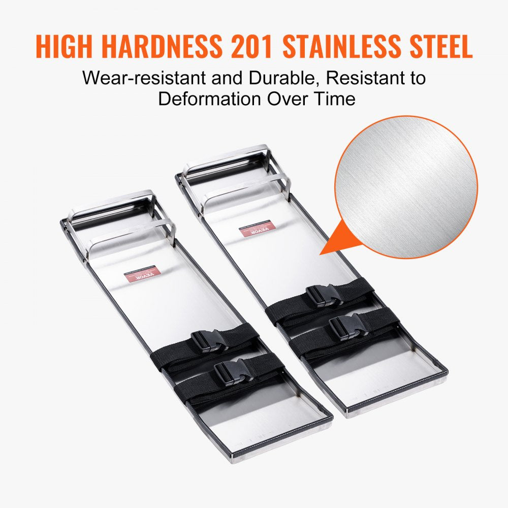 LXXGB-28*8WHD - 28"x8" Stainless Steel Concrete Knee Pads with Adjustable Straps