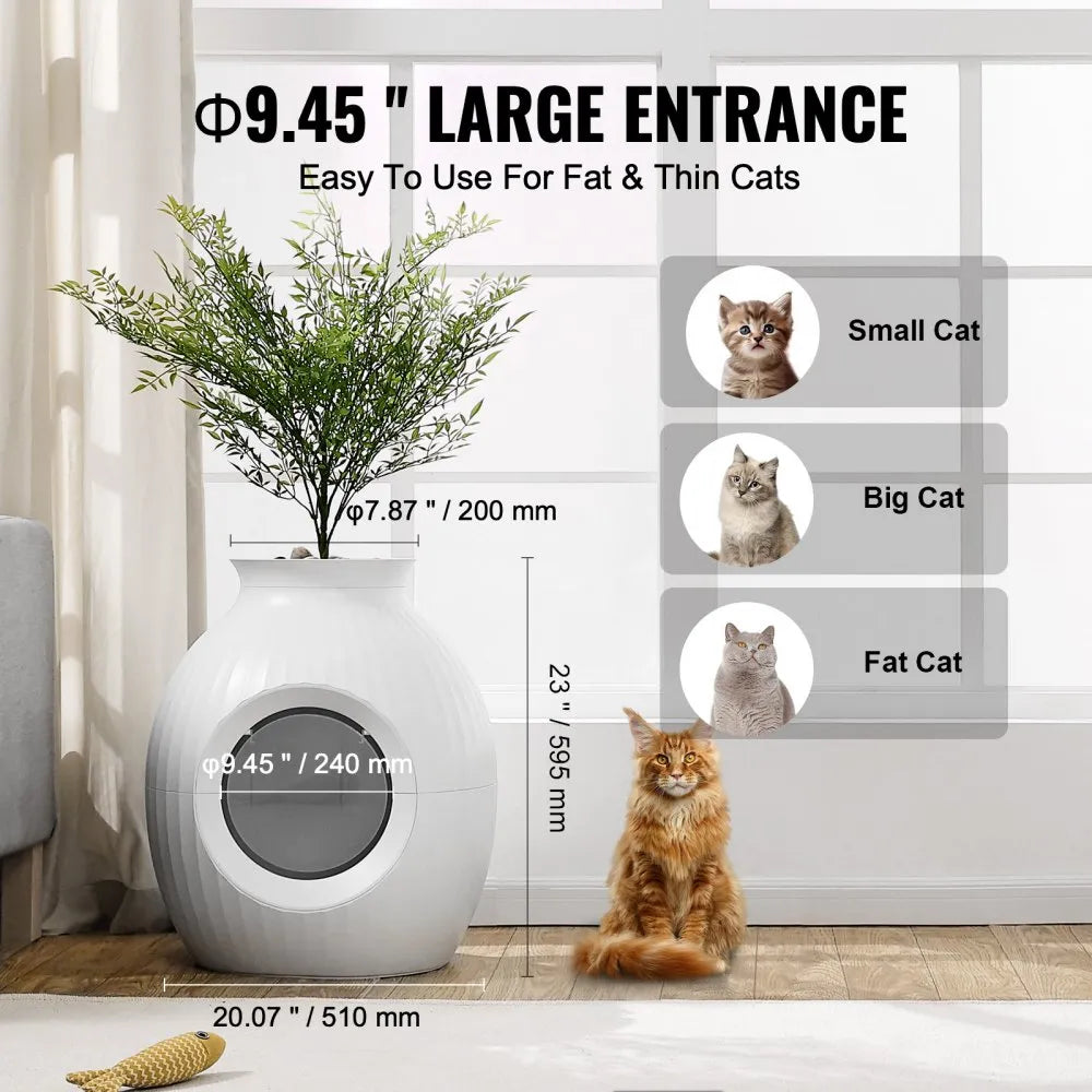SH2805 - Cozy Hidden Cat Litter Box with Odor Control and Plant Décor