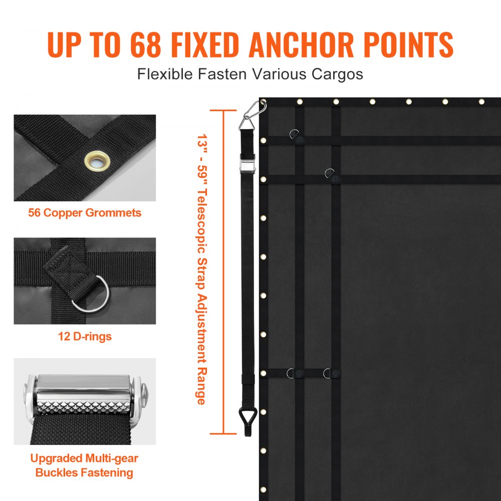 VCCN0120 - 120" x 105" Heavy Duty Cargo Net with Adjustable Hooks