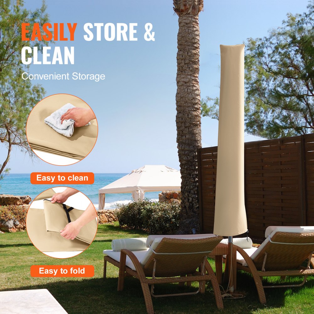 010580154581 - Heavy-Duty 420D Weatherproof Patio Umbrella Cover for 7ft-12ft