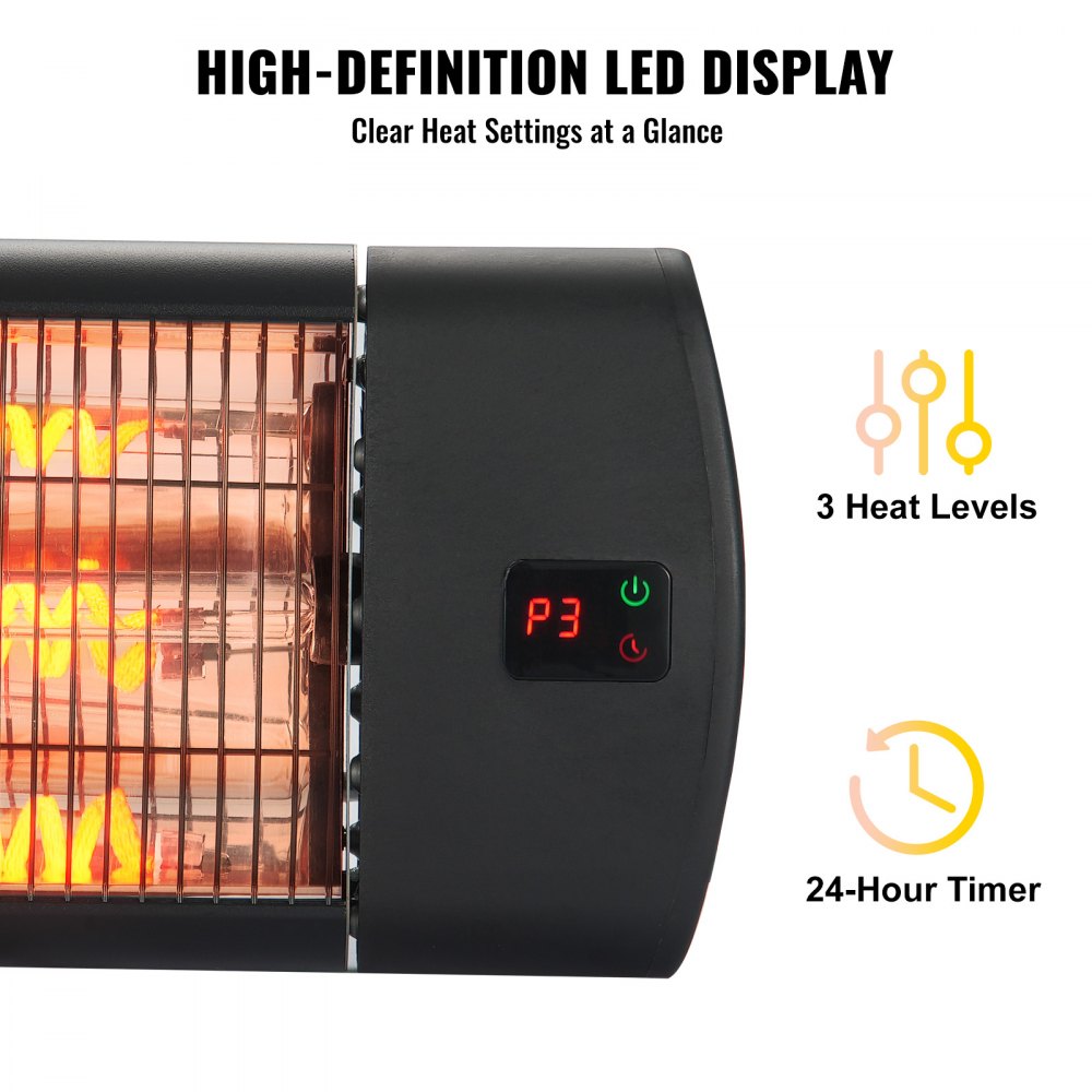 T13-GR15VDL - 1500W Infrared Heater, 34.25in Rapid Heating Technology