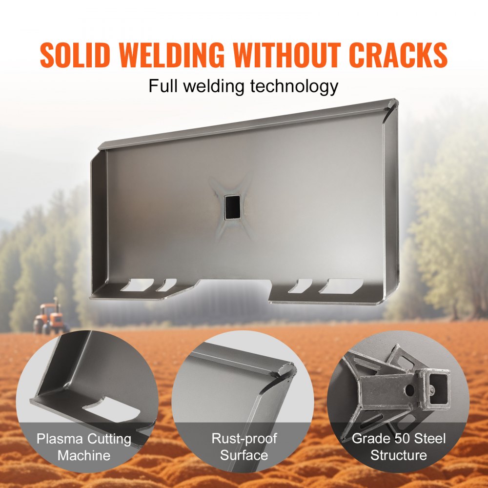 ZZ00400 - 46"x18" Durable Skid Steer Attachment Plate, 3000 lbs Capacity