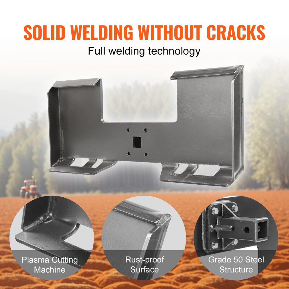 ZZ00402 - Durable 3/8" Steel Skid Steer Attachment Plate for Heavy Loads