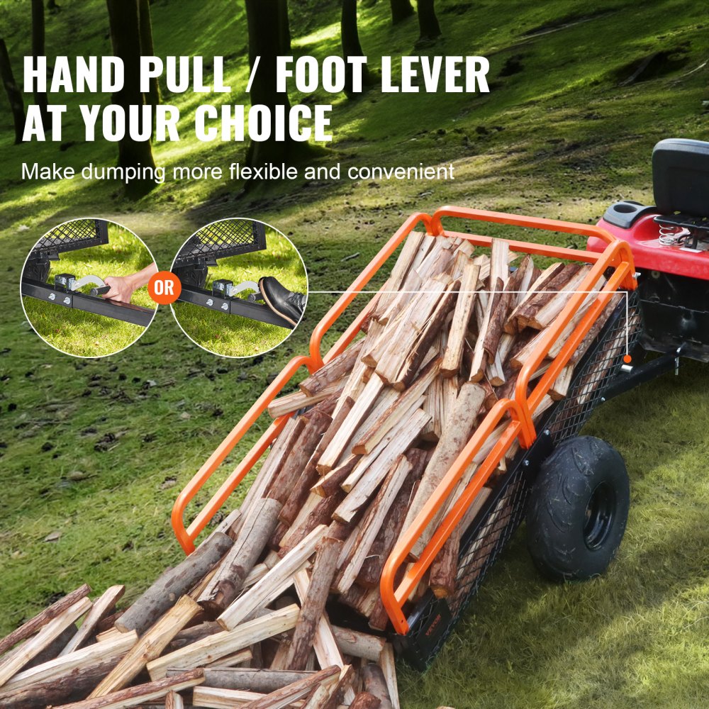 TC4268 - 1500lb VEVOR Heavy Duty Garden Trailer for ATV and Mower