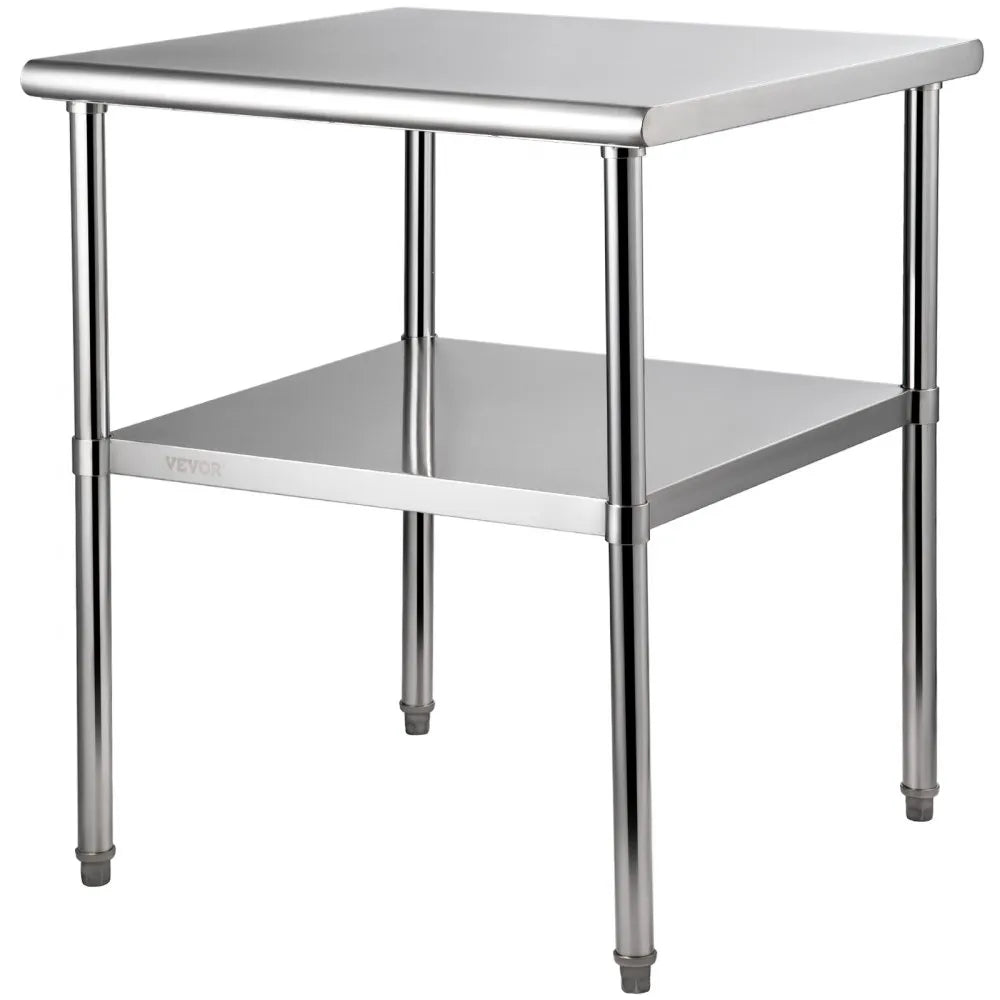 VV-SSWR-30*30 - Heavy-Duty Stainless Steel Prep Table with Adjustable Undershelf