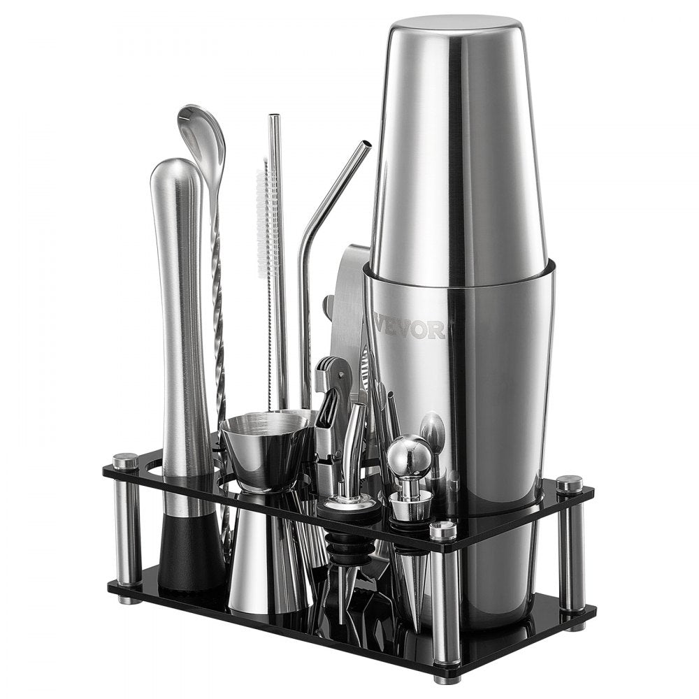 CL-07 - 14-Piece Stainless Steel Cocktail Shaker Set for Home Bartending