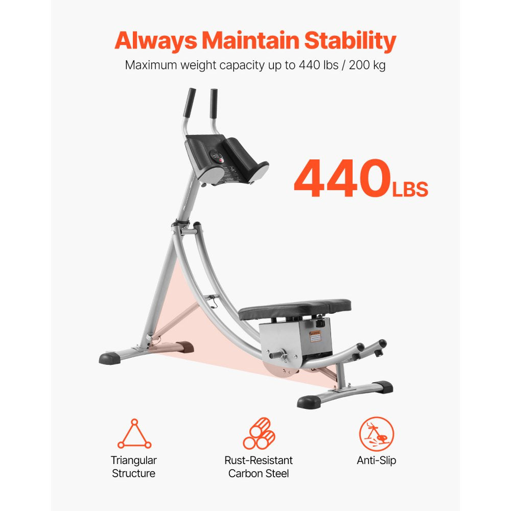 YN-388 - Heavy-Duty Ab Machine with Dual Curved Slide & Counter