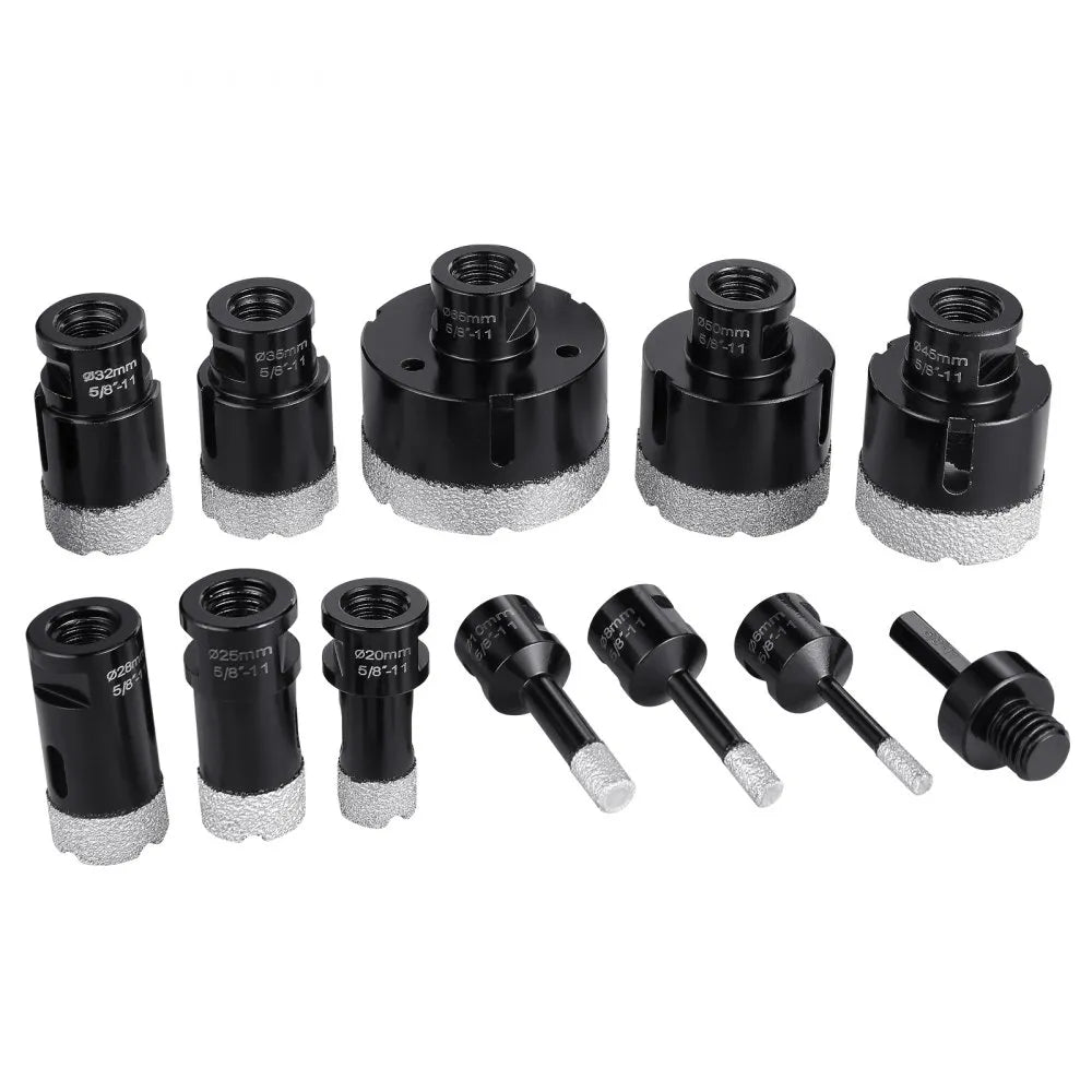 SSTZ-008 - 11-Piece Diamond Core Drill Bit Set for Precision Cutting