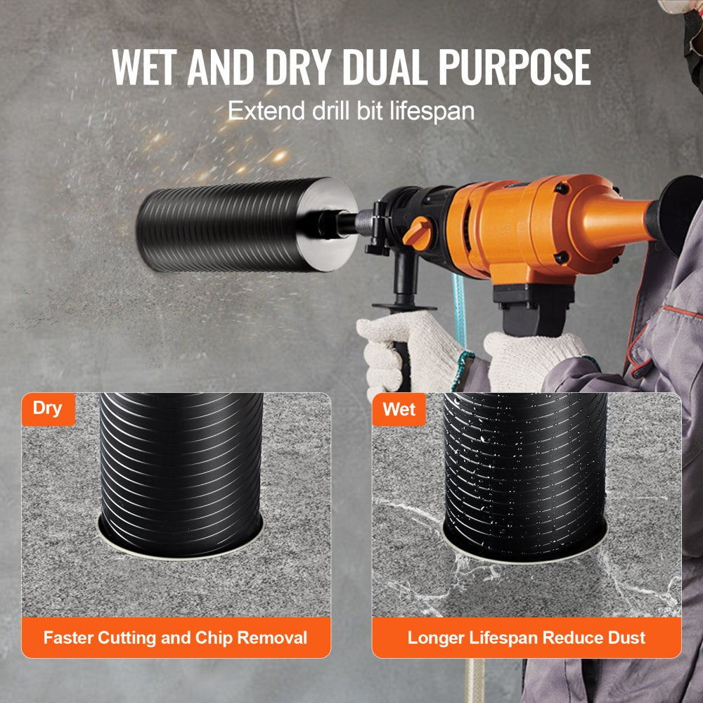 107300AA - 4.25" Diamond Core Drill Bit for Deep Drilling in Concrete and Brick