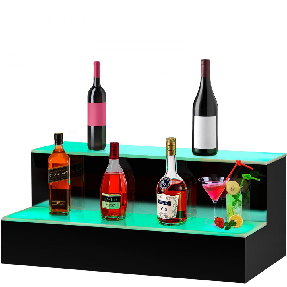 010905906537 - Acrylic LED Bottle Display Shelf with Remote Control, Holds 6 Bottles
