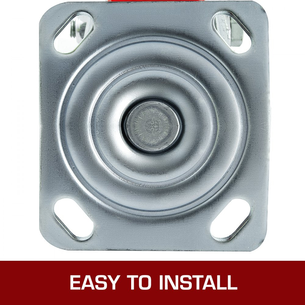 010941842873 - Heavy-Duty 6" Caster Wheels - 1000LBS Capacity, Non-Marking Rubber