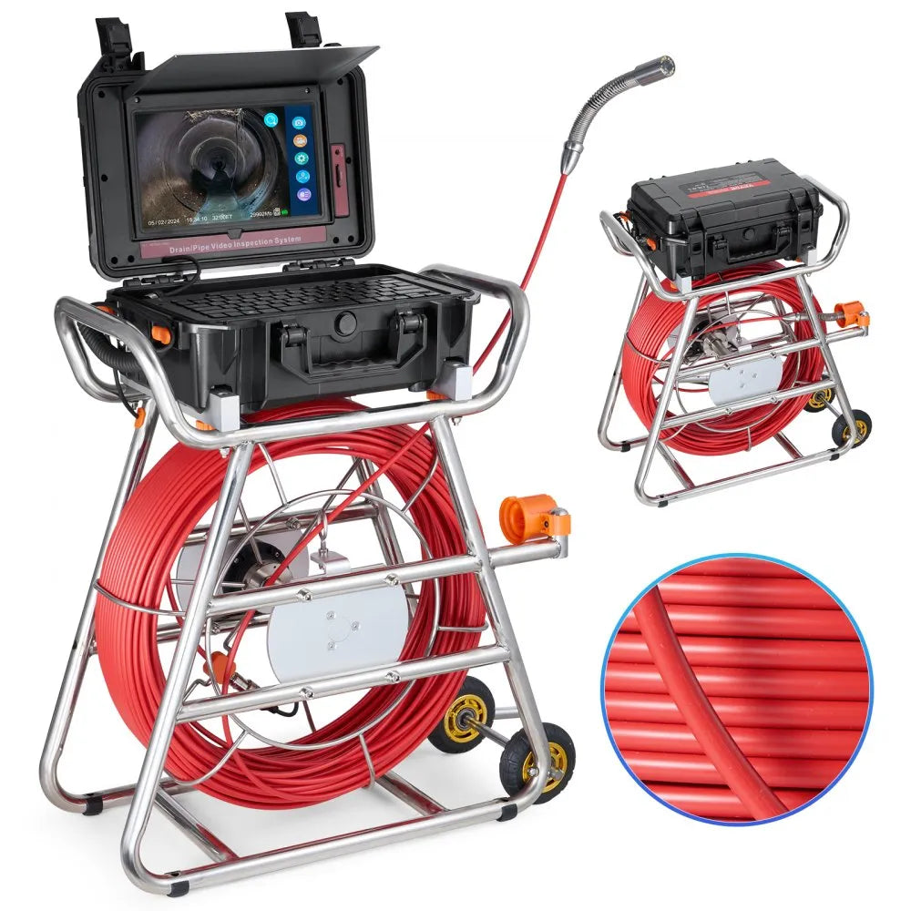 WP9613FT - 328FT Self-Leveling Sewer Camera with 10.1" Touchscreen & 512Hz Transmitter