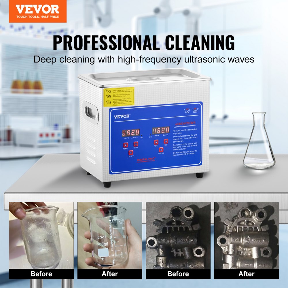 010234521936 - VEVOR 2.85L Ultrasonic Cleaner for Precision Jewelry & Engine Parts