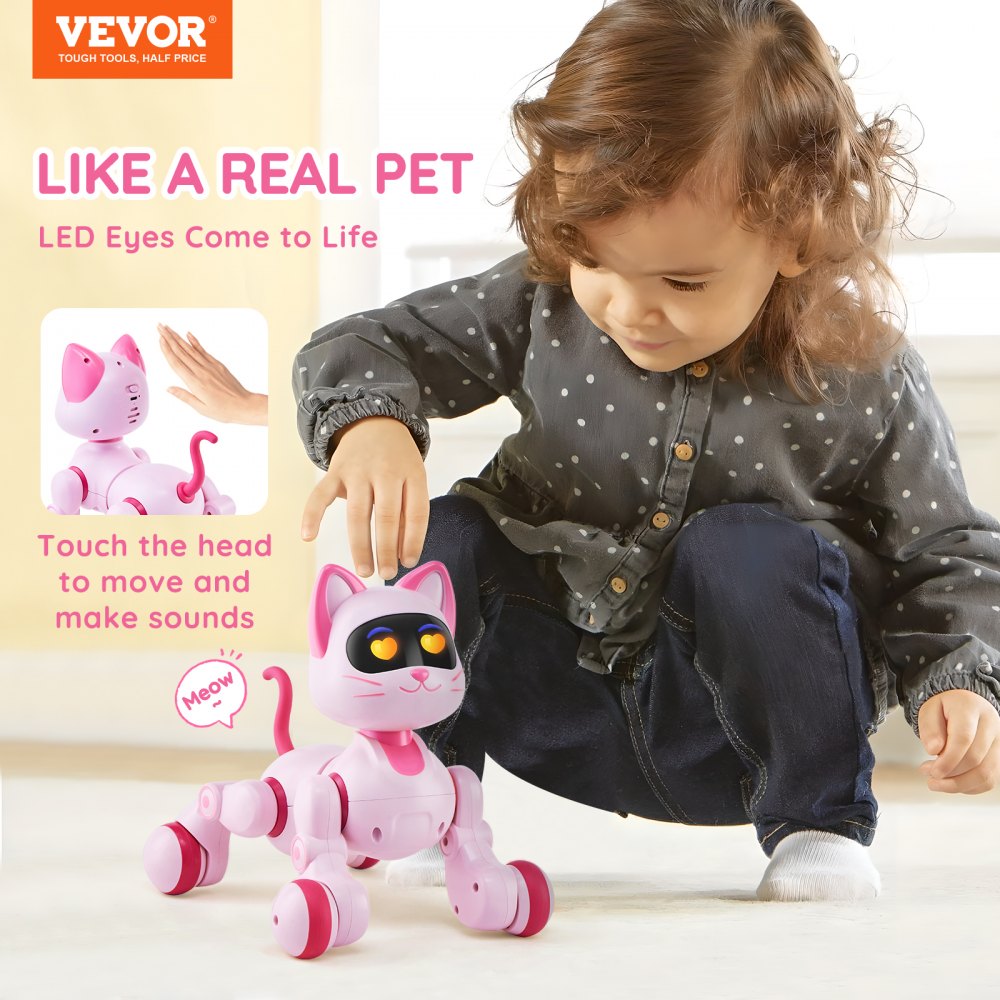 6602 - Interactive RC Robot Cat Toy with LED Lights & Touch Control