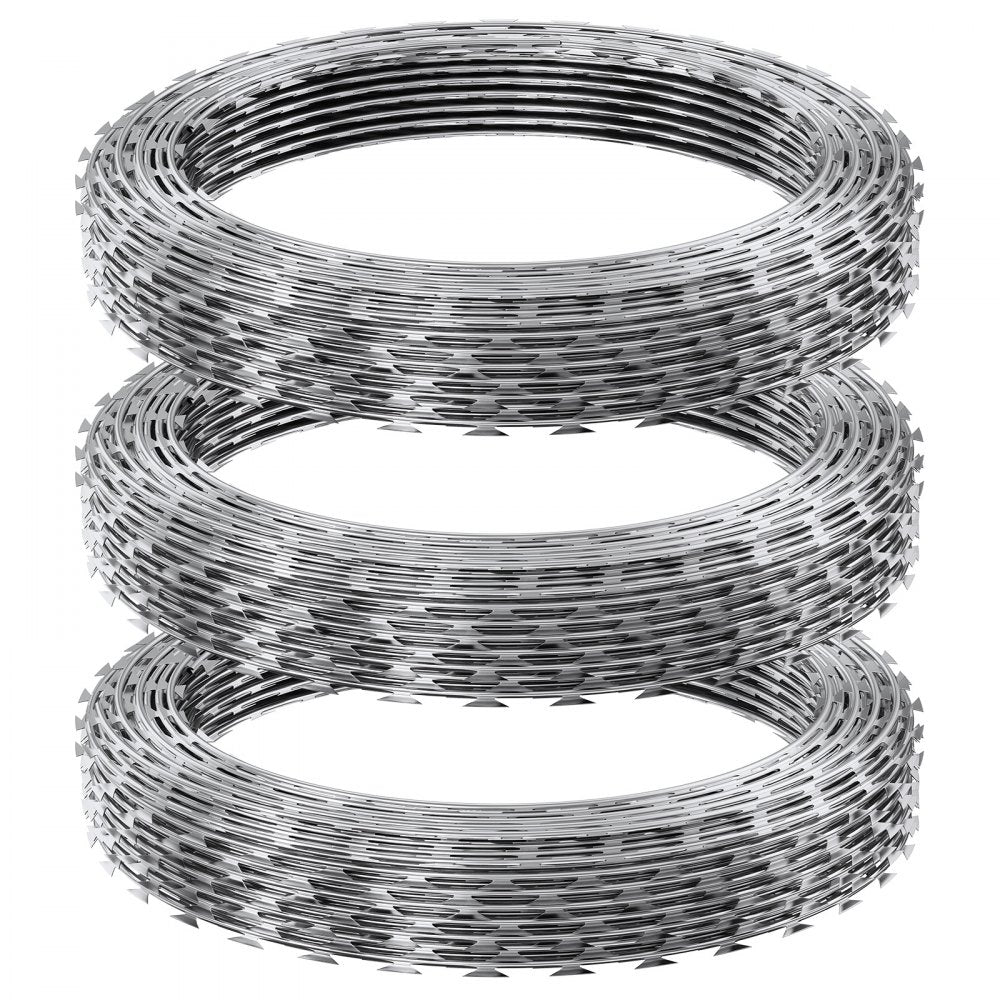 SD-SRBW10.5-BTO22 - VEVOR 147ft Galvanized Razor Wire for Ultimate Security