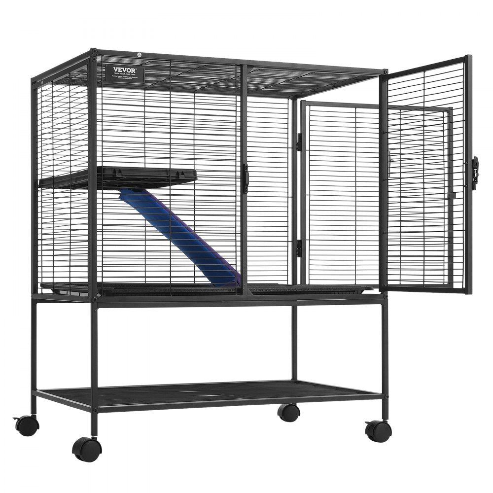 JM-XC-082 - 36" Metal Small Animal Cage with Non-Slip Ramp and Easy Access