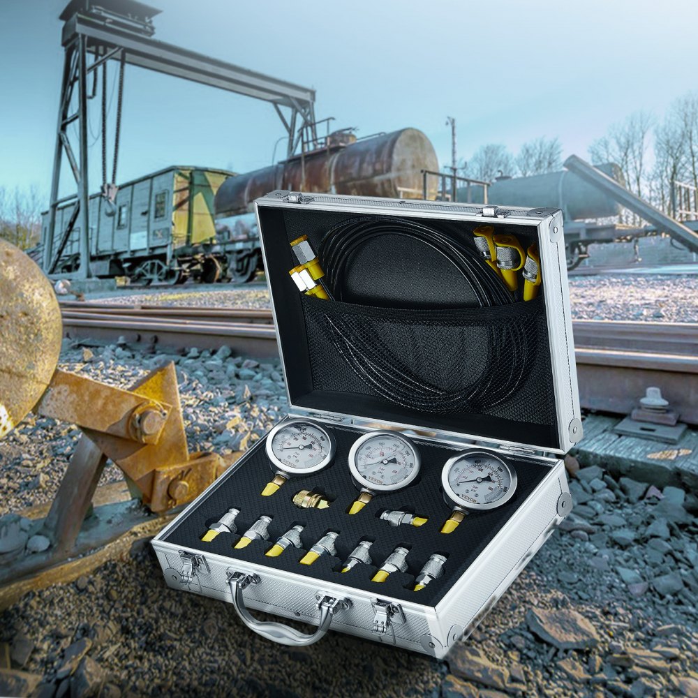 TKS-3 - Reliable Hydraulic Test Kit with 3 Gauges, 250-600 Bar Capacity