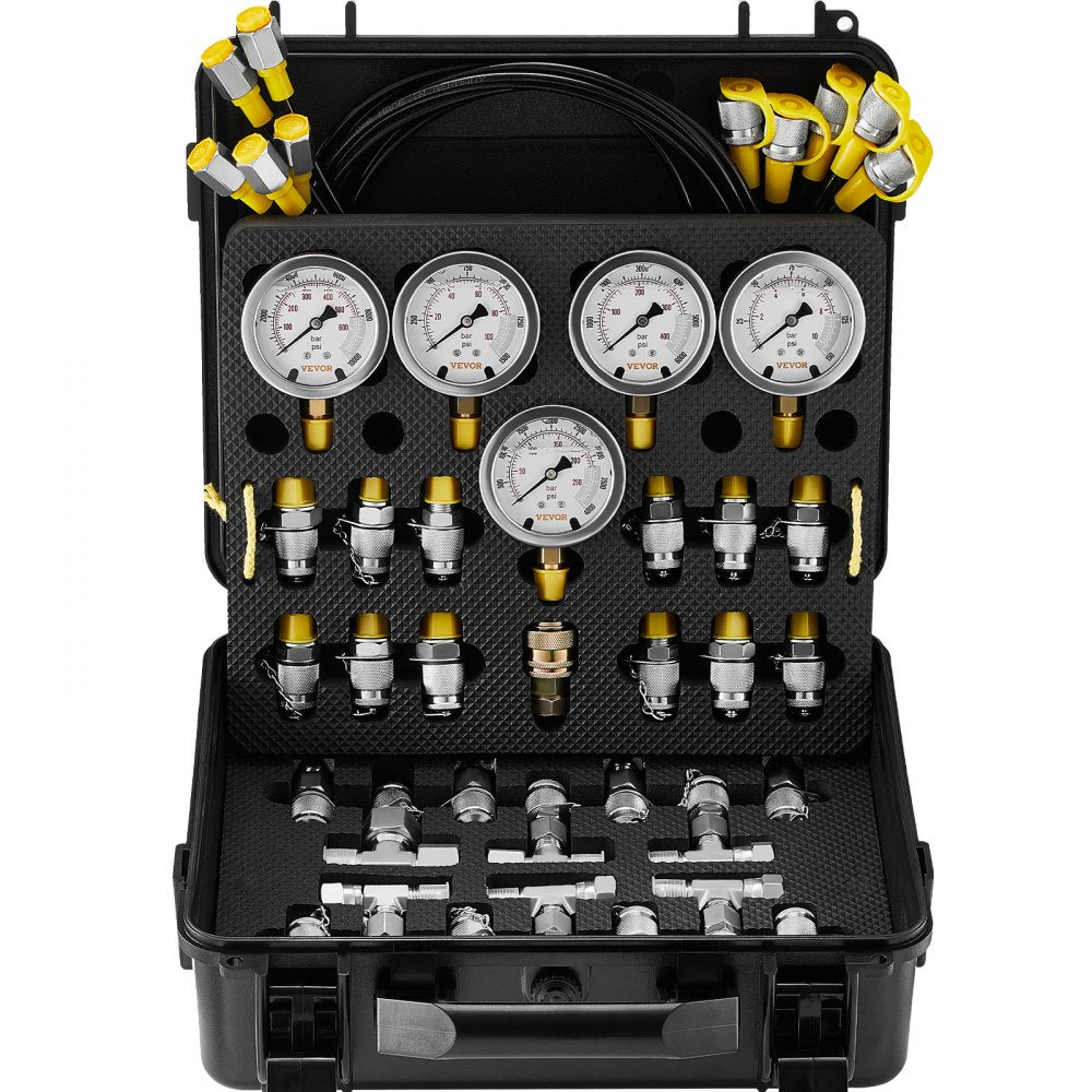 TKS-4 - Versatile Hydraulic Test Kit with 5 Gauges and Storage Case