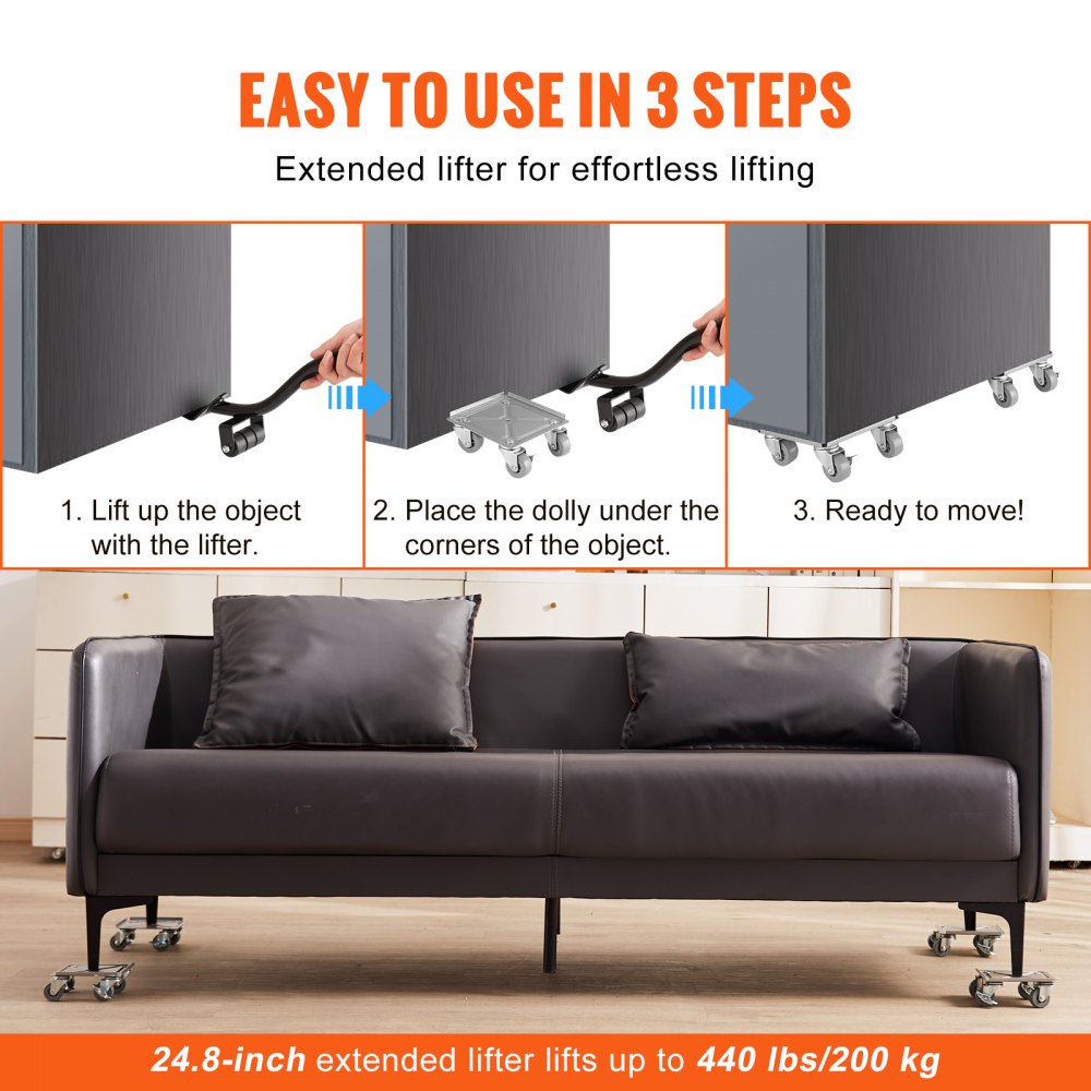 JYF-250 - Heavy-Duty Furniture Dolly with 500lbs Capacity & 360° Wheels