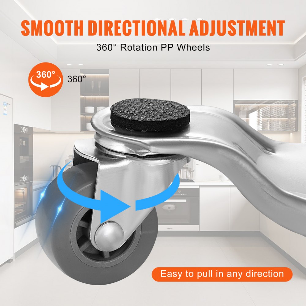 JYS-135 - 4-Pack 6-Inch Steel Furniture Dollies with 360° Wheels