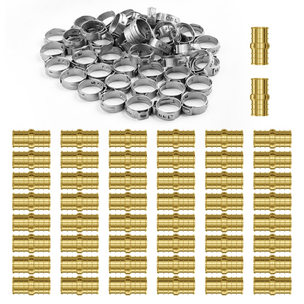 PF5c-S1/2x1/2 Ⅱ - 50PCS Brass Pipe Fittings for Water & HVAC Systems
