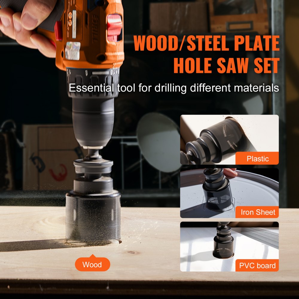 RD03-4002 - 18-Piece Hole Saw Kit for Wood, Plastic & Iron