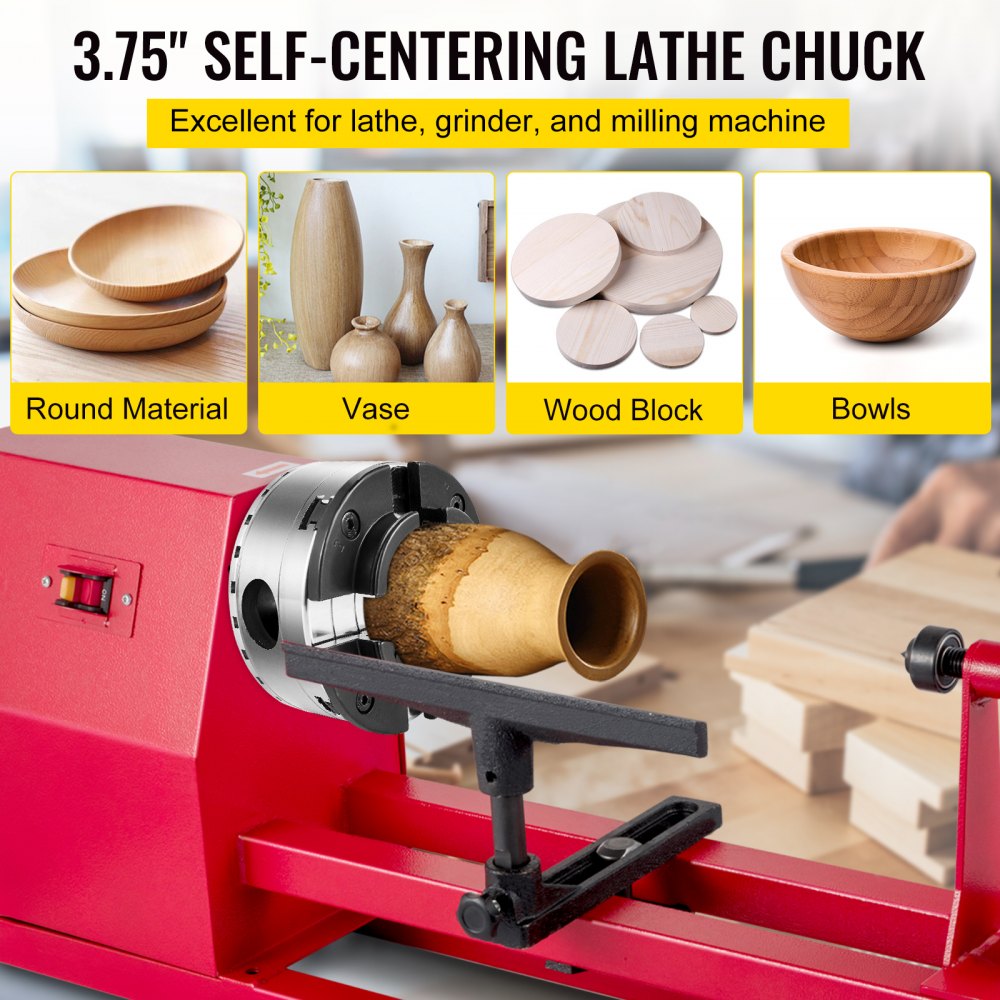 010980070438 - Durable 5 Jaw Lathe Chuck for Woodturning Projects