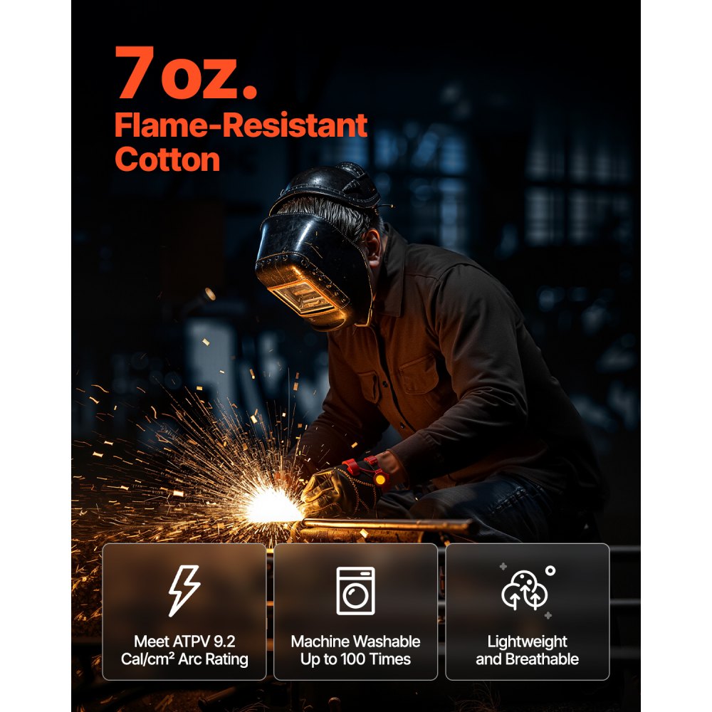 AP-6832 - 7oz Cotton Flame-Resistant Welding Jacket, XXL Size