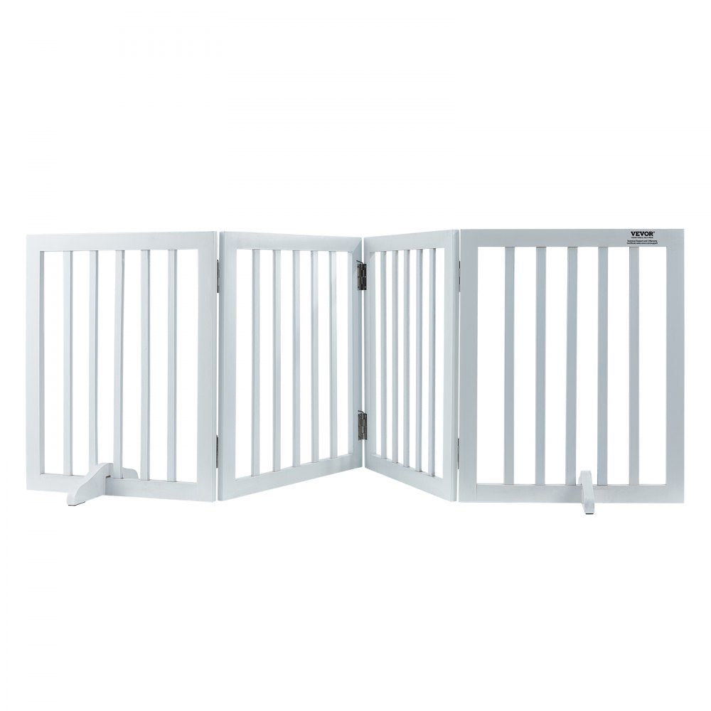 JYW-8024 - Stylish 80.3" Wooden Dog Gate with Quick-Release Hinges