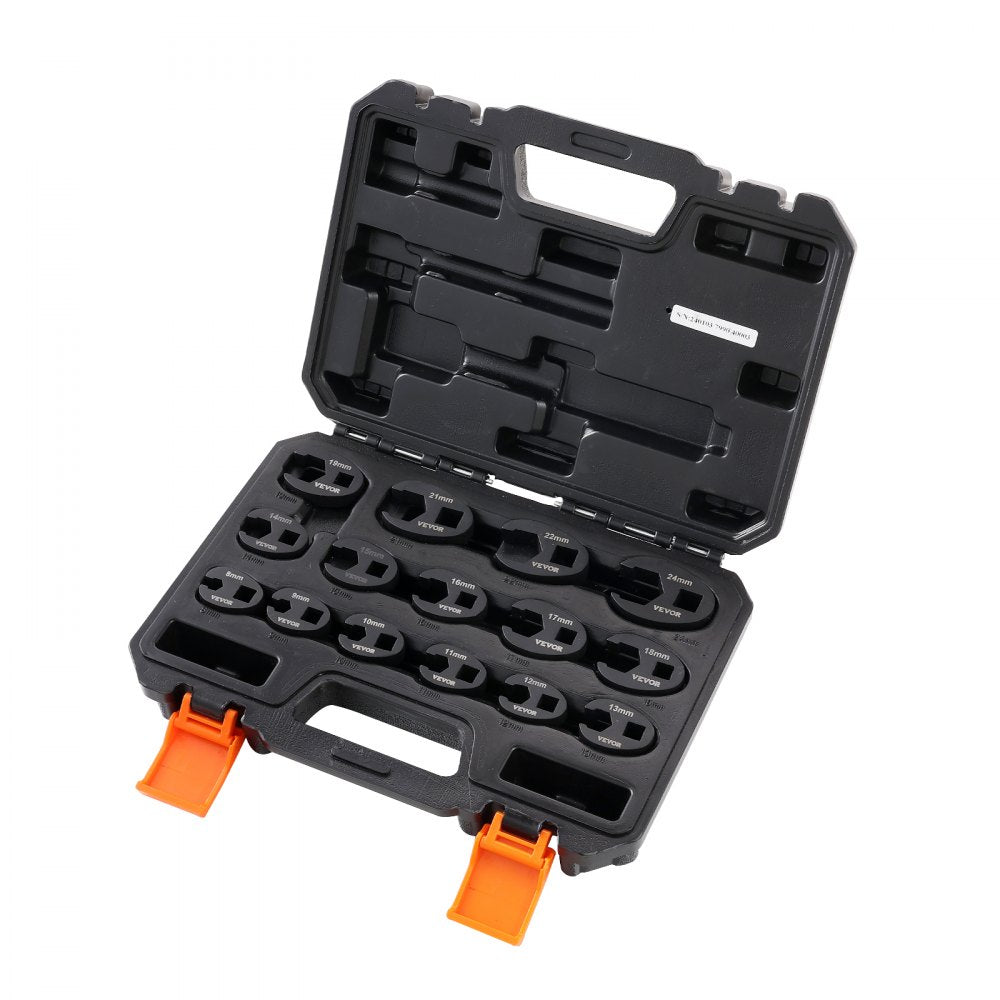 XMYGT0015 - 12-Piece Crowfoot Wrench Set, 8mm to 24mm, Durable CRMO Steel