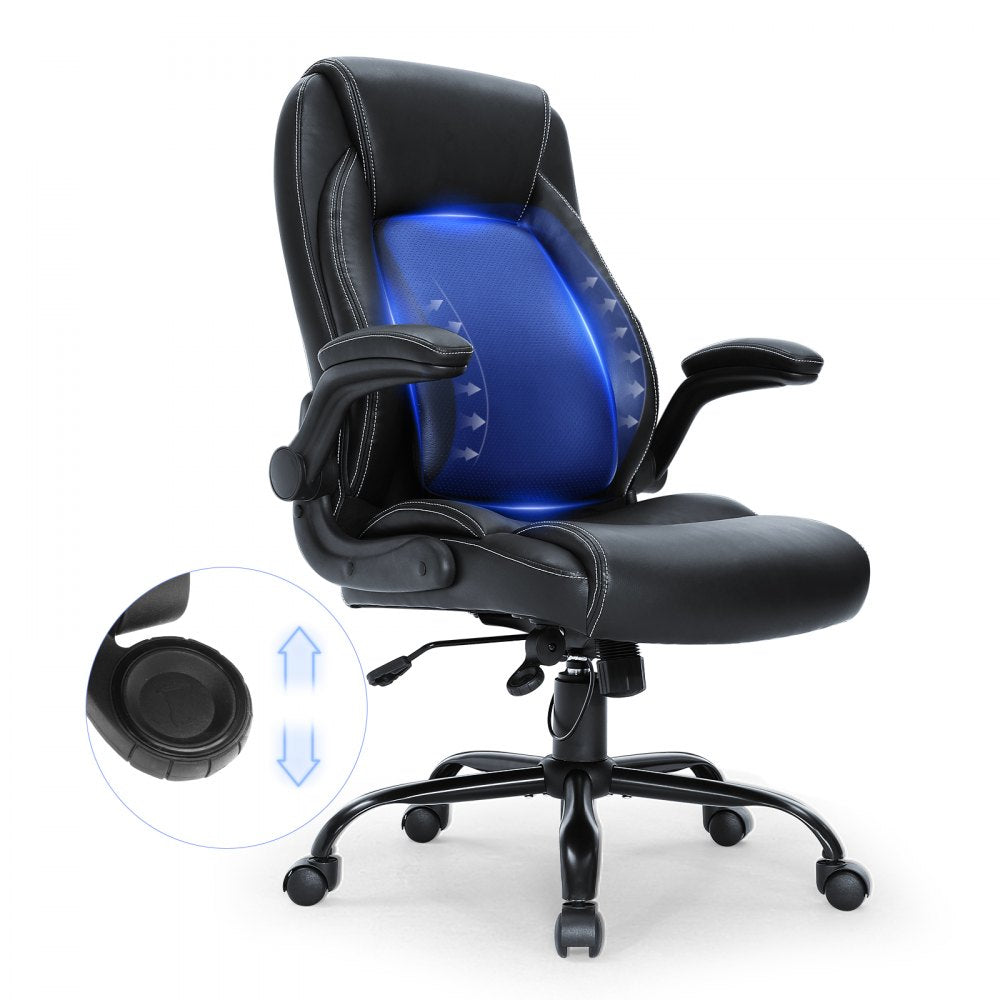 GF-82727H - High Back PU Leather Office Chair with Adjustable Lumbar Support
