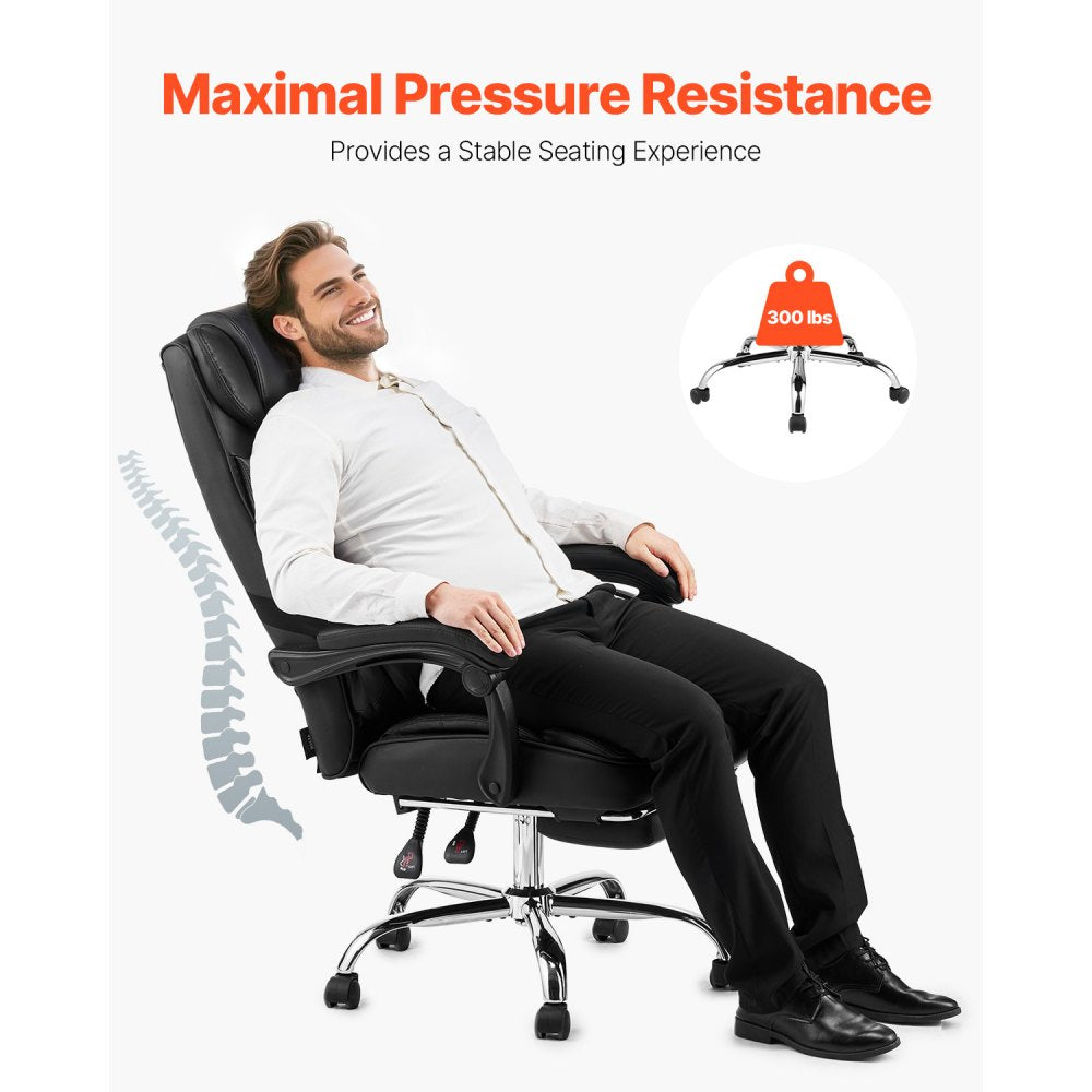 HC-2852 - Comfortable Ergonomic Office Chair with Recline & Footrest, 300lbs