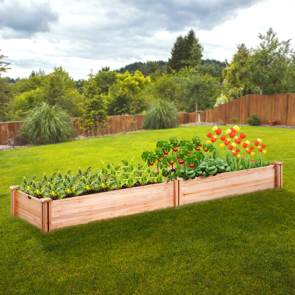 010617935057 - Premium Fir Wooden Raised Garden Bed 94.5x23.6" with Tools