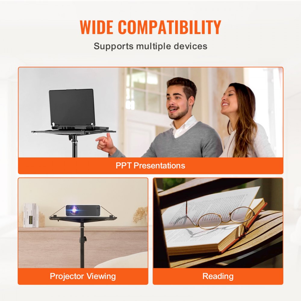 ZG-TBTY - Adjustable VEVOR Projector Stand with Cable Management, 30.3-63.4" Height
