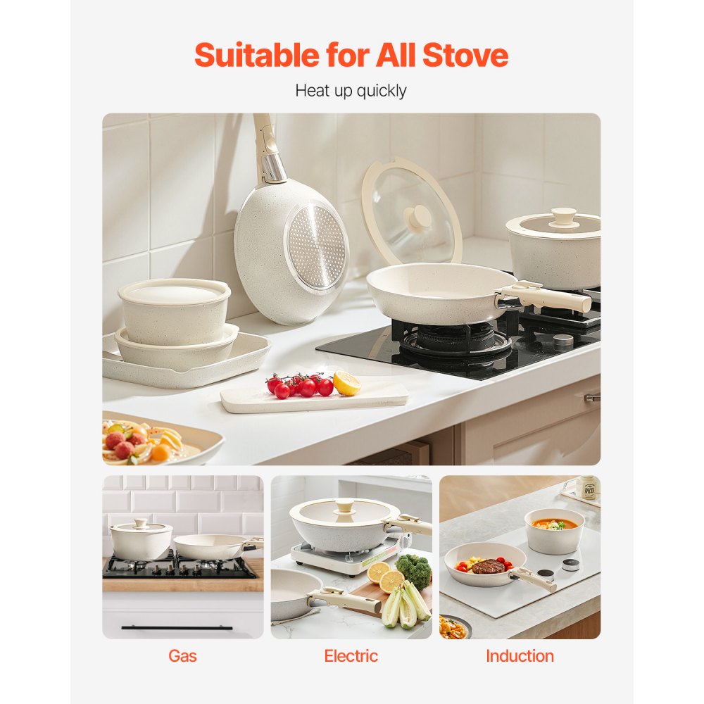 SS-LY-01 - 17-Piece Nonstick Kitchen Cookware Set for Versatile Cooking