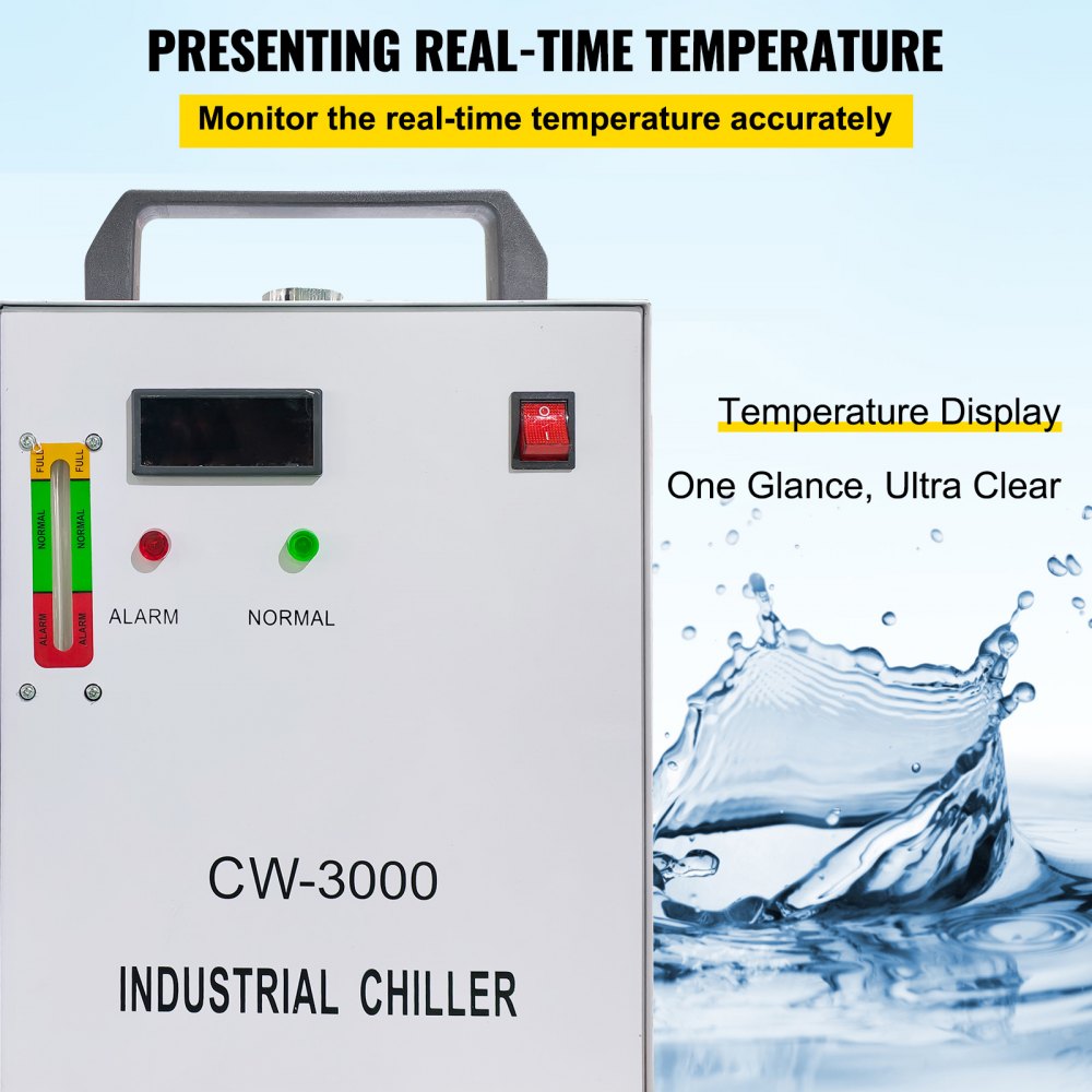 010649656518 - 9L CW-3000 Industrial Water Chiller with Flow Monitoring