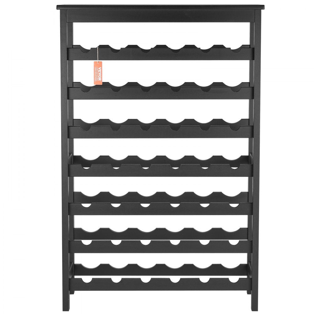 OPX-KWR27BL - 39.4" Bamboo Wine Rack Holds 42 Bottles, 7 Layers