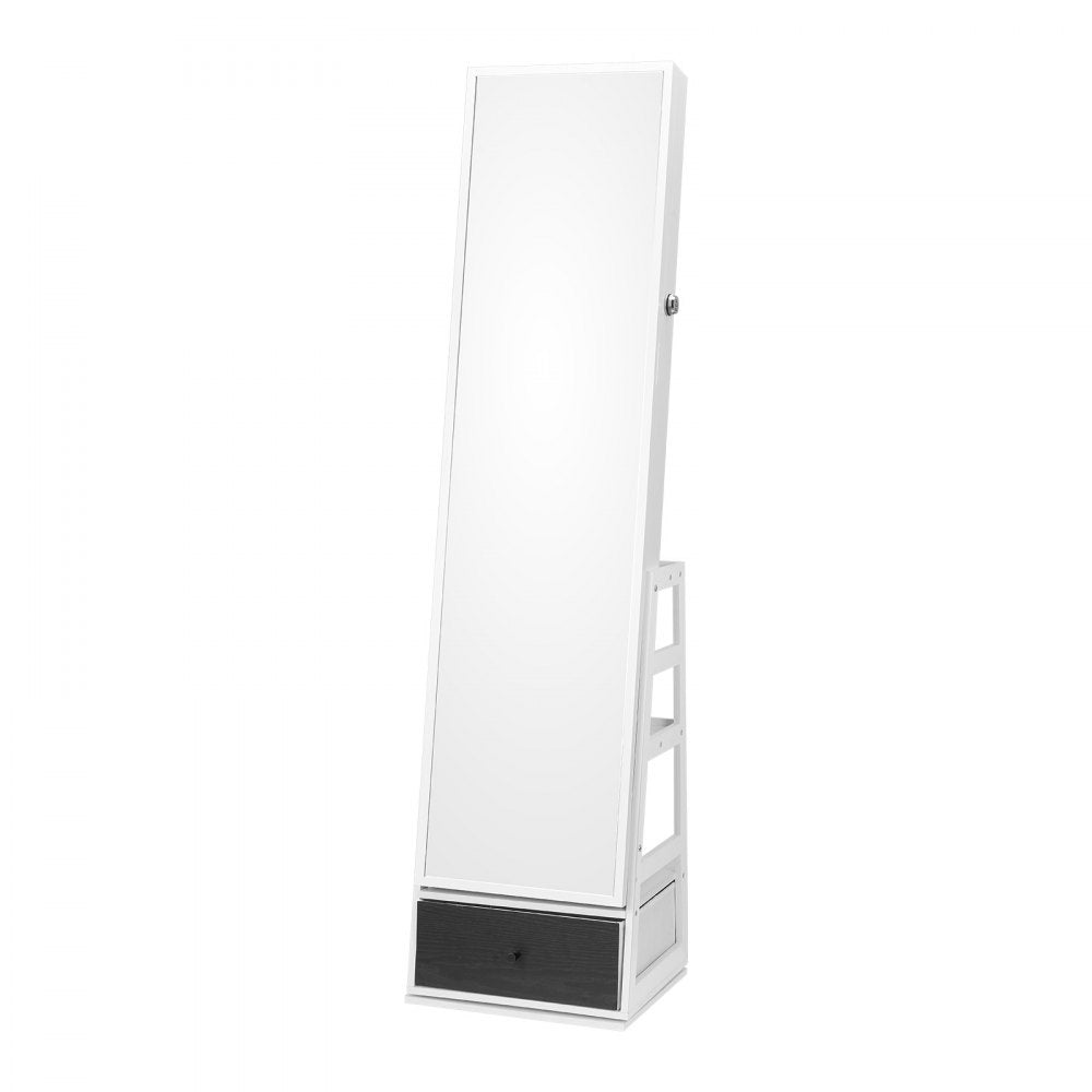 PY-2316SS - 360° Velvet-Lined Jewelry Cabinet & Makeup Mirror with LED Light